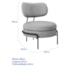 Poltrona Decorativa Luxo Moderna Sala de Estar Recepção Mimo Linho Cinza Claro