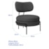 Poltrona Decorativa Luxo Moderna Sala de Estar Recepção Mimo Linho Cinza Escuro