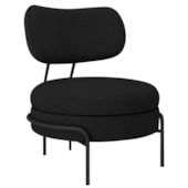 Poltrona Decorativa Luxo Moderna Sala de Estar Recepção Mimo Linho Preto