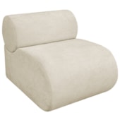Poltrona Decorativa Orgânica Escritório Recepção Sala Virgínia Bouclé Bege - Amarena Móveis