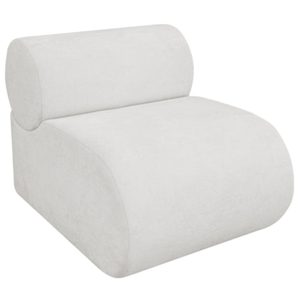 Poltrona Decorativa Orgânica Escritório Recepção Sala Virgínia Bouclé Branco - Amarena Móveis