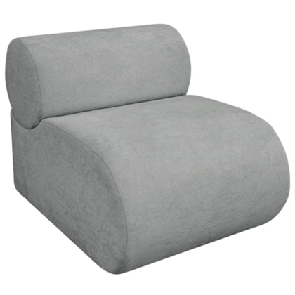 Poltrona Decorativa Orgânica Escritório Recepção Sala Virgínia Bouclé Cinza - Amarena Móveis