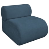 Poltrona Decorativa Orgânica Escritório Recepção Sala Virgínia Linho Azul Royal - Amarena Móveis
