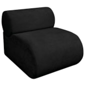 Poltrona Decorativa Orgânica Escritório Recepção Sala Virgínia Linho Preto - Amarena Móveis
