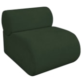 Poltrona Decorativa Orgânica Escritório Recepção Sala Virgínia Linho Verde - Amarena Móveis