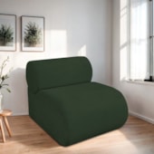 Poltrona Decorativa Orgânica Escritório Recepção Sala Virgínia Linho Verde - Amarena Móveis