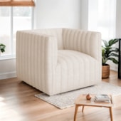 Poltrona Decorativa Sala de Estar Recepção Aurora Linho Bege - Amarena Móveis