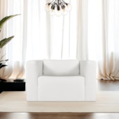 Poltrona Decorativa Sala de Estar Recepção Billy Bouclé Branco