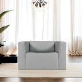 Poltrona Decorativa Sala de Estar Recepção Billy Bouclé Cinza