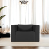 Poltrona Decorativa Sala de Estar Recepção Billy Bouclé Preto