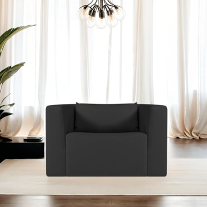 Poltrona Decorativa Sala de Estar Recepção Billy Bouclé Preto
