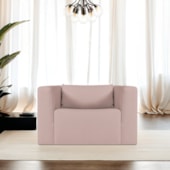 Poltrona Decorativa Sala de Estar Recepção Billy Bouclé Rosé