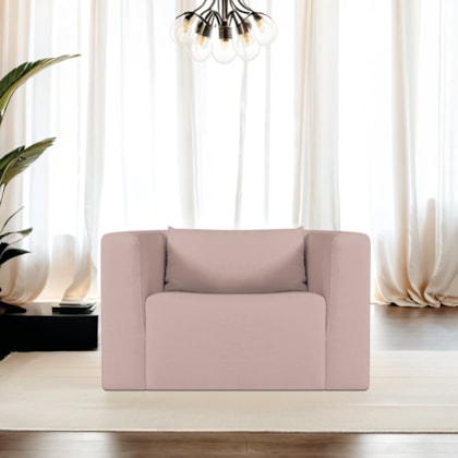 Poltrona Decorativa Sala de Estar Recepção Billy Bouclé Rosé