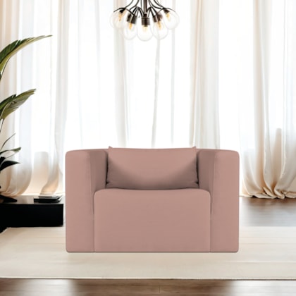 Poltrona Decorativa Sala de Estar Recepção Billy Linho Rosé