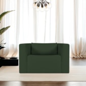 Poltrona Decorativa Sala de Estar Recepção Billy Linho Verde