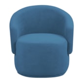 Poltrona Decorativa Sala de Estar Recepção Jasmine Linho Azul Royal