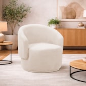 Poltrona Decorativa Sala de Estar Recepção Jasmine Linho Bege