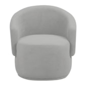 Poltrona Decorativa Sala de Estar Recepção Jasmine Linho Cinza Claro