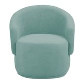 Poltrona Decorativa Sala de Estar Recepção Jasmine Suede Azul Ciano