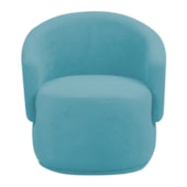 Poltrona Decorativa Sala de Estar Recepção Jasmine Suede Azul Turquesa