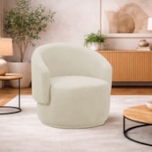 Poltrona Decorativa Sala de Estar Recepção Jasmine Suede Bege