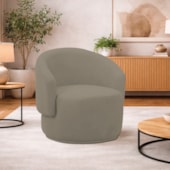 Poltrona Decorativa Sala de Estar Recepção Jasmine Suede Cappuccino