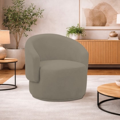 Poltrona Decorativa Sala de Estar Recepção Jasmine Suede Cappuccino