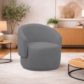 Poltrona Decorativa Sala de Estar Recepção Jasmine Suede Cinza