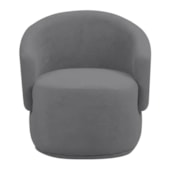 Poltrona Decorativa Sala de Estar Recepção Jasmine Suede Cinza