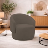 Poltrona Decorativa Sala de Estar Recepção Jasmine Suede Marrom