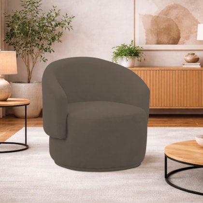 Poltrona Decorativa Sala de Estar Recepção Jasmine Suede Marrom