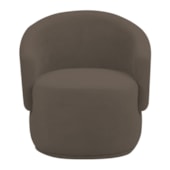 Poltrona Decorativa Sala de Estar Recepção Jasmine Suede Marrom