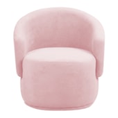 Poltrona Decorativa Sala de Estar Recepção Jasmine Suede Rosa Bebê