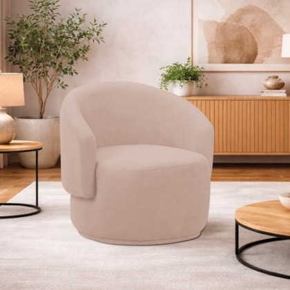 Poltrona Decorativa Sala de Estar Recepção Jasmine Suede Rose