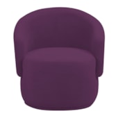 Poltrona Decorativa Sala de Estar Recepção Jasmine Suede Roxo