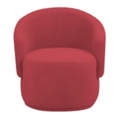 Poltrona Decorativa Sala de Estar Recepção Jasmine Suede Vermelho