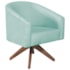 Poltrona Decorativa Sala de Estar Recepção Luiza Base Giratória de Madeira Suede Azul Ciano - Amarena Móveis