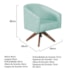 Poltrona Decorativa Sala de Estar Recepção Luiza Base Giratória de Madeira Suede Azul Ciano - Amarena Móveis