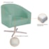 Poltrona Decorativa Sala de Estar Recepção Luiza Base Giratória de Metal Suede Azul Ciano - Amarena Móveis