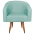 Poltrona Decorativa Sala de Estar Recepção Luiza Pés Palito Suede Azul Ciano - Amarena Móveis