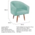 Poltrona Decorativa Sala de Estar Recepção Luiza Pés Palito Suede Azul Ciano - Amarena Móveis