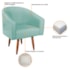 Poltrona Decorativa Sala de Estar Recepção Luiza Pés Palito Suede Azul Ciano - Amarena Móveis