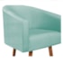Poltrona Decorativa Sala de Estar Recepção Luiza Pés Palito Suede Azul Ciano - Amarena Móveis