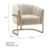 Poltrona Decorativa Sala de Estar Recepção Mavie Base de Ferro Dourado Bouclé Bege - Amarena Móveis