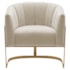 Poltrona Decorativa Sala de Estar Recepção Mavie Base de Ferro Dourado Bouclé Bege - Amarena Móveis