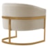 Poltrona Decorativa Sala de Estar Recepção Mavie Base de Ferro Dourado Bouclé Bege - Amarena Móveis