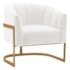 Poltrona Decorativa Sala de Estar Recepção Mavie Base de Ferro Dourado Bouclé Branco - Amarena Móveis