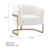 Poltrona Decorativa Sala de Estar Recepção Mavie Base de Ferro Dourado Bouclé Branco - Amarena Móveis