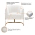 Poltrona Decorativa Sala de Estar Recepção Mavie Base de Ferro Dourado Bouclé Branco - Amarena Móveis