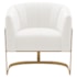 Poltrona Decorativa Sala de Estar Recepção Mavie Base de Ferro Dourado Bouclé Branco - Amarena Móveis